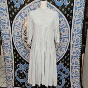 Linen Blend Dress w/Pockets, Size S/M